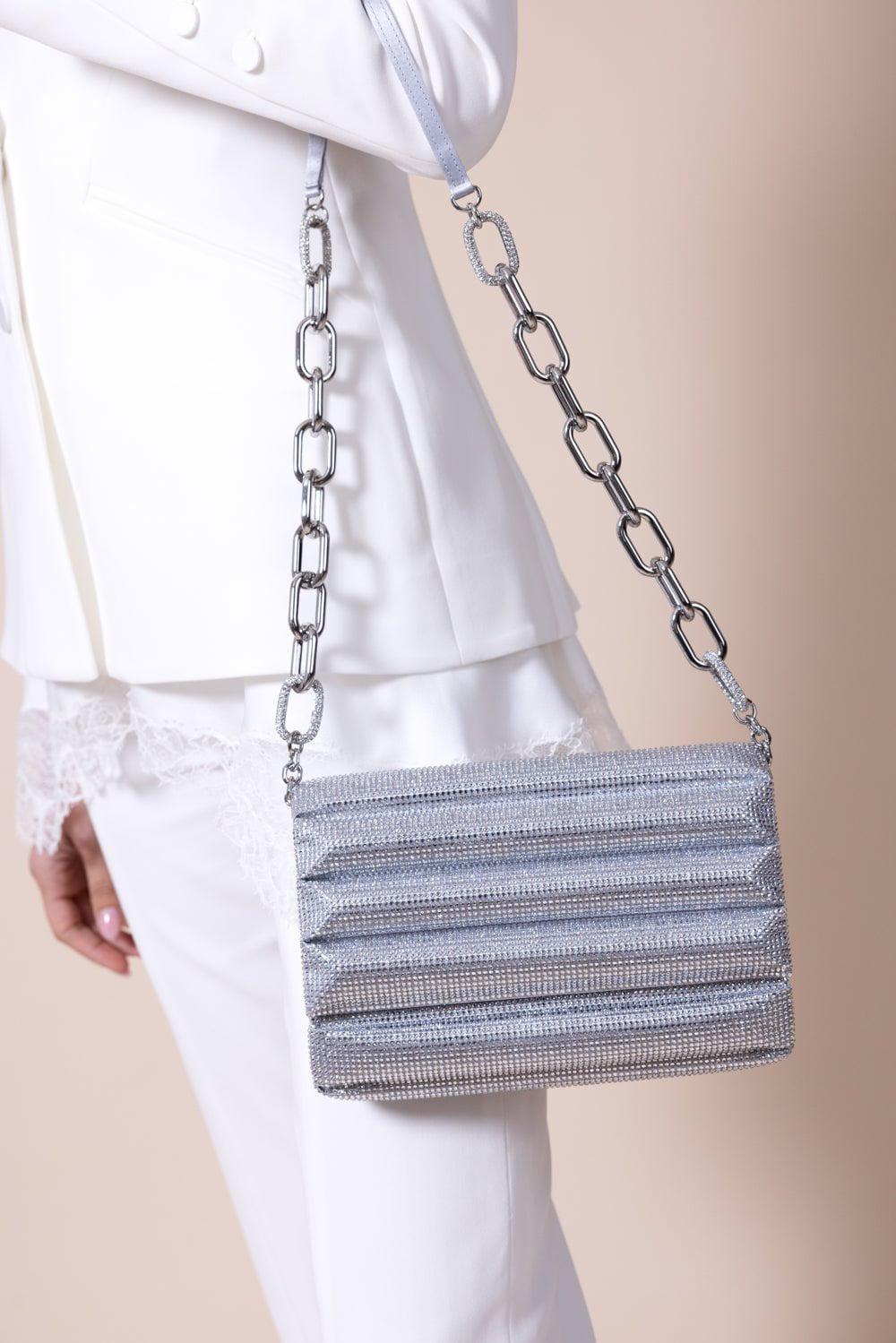 JUDITH LEIBER-Pillow Bag-SILVER