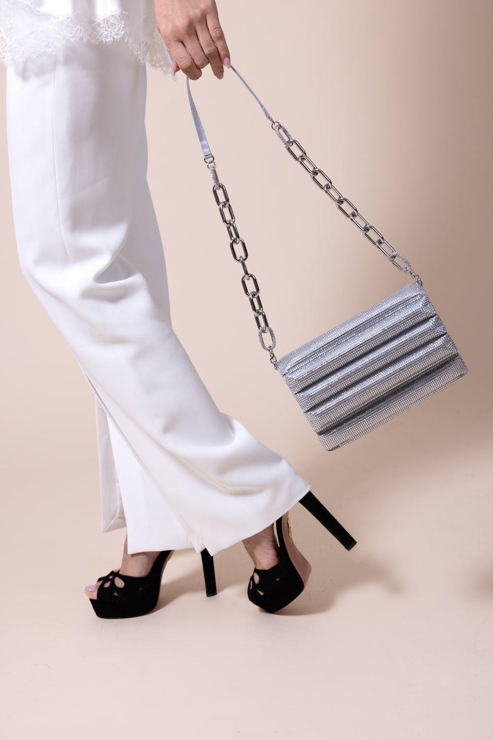 JUDITH LEIBER-Pillow Bag-SILVER