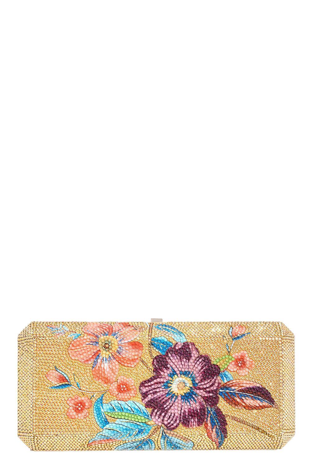 Slim Rectangle Clutch - Silver Sunrise-SLVSNRSM-O/S-HANDBAGEVENING-JUDITH LEIBER