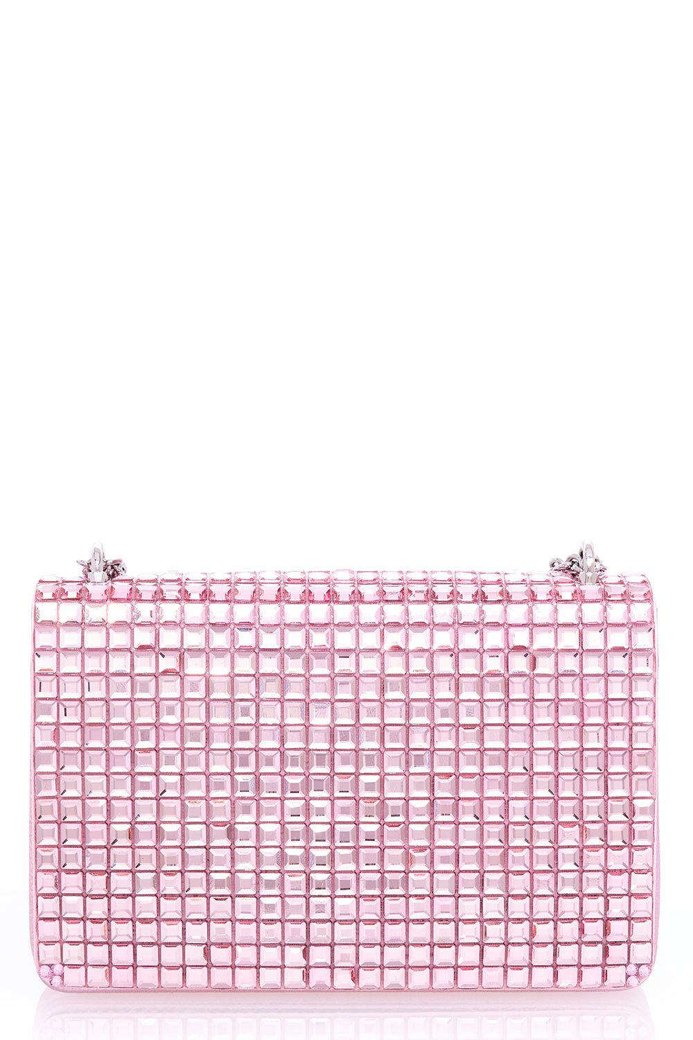 JUDITH LEIBER-Cricket Squares Bag - Silver Light Rose-LIGHT ROSE