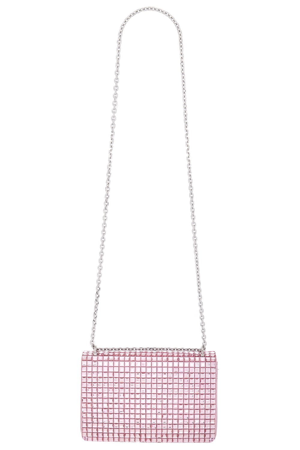JUDITH LEIBER-Cricket Squares Bag - Silver Light Rose-LIGHT ROSE