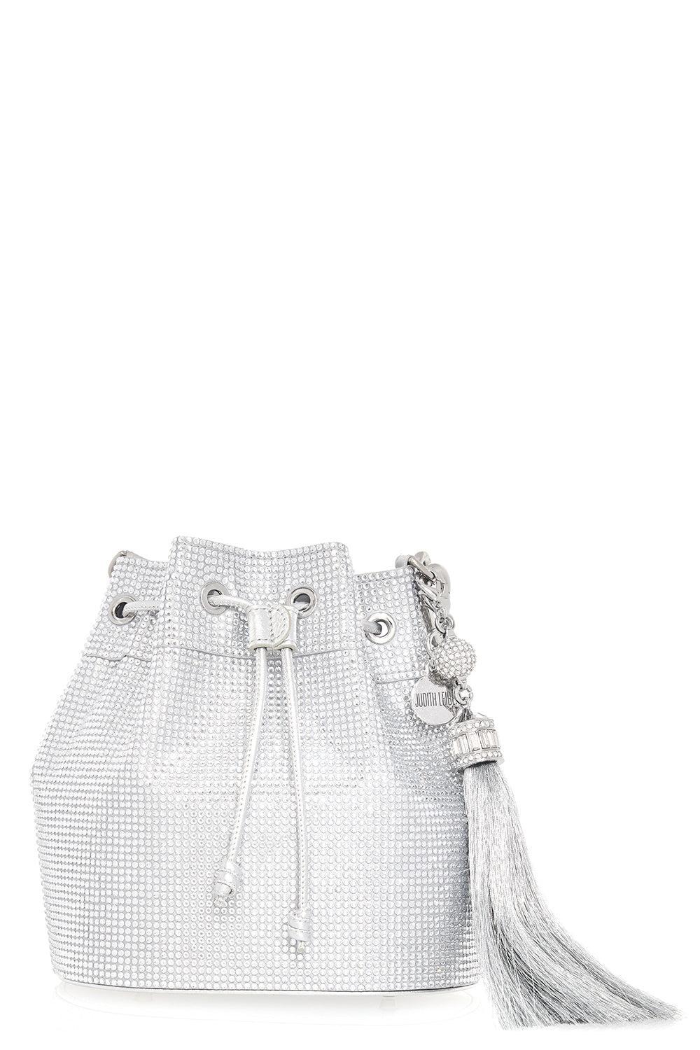 Piper Fullbead Bucket Bag-SILRHINE-O/S-HANDBAGTOP HANDLE-JUDITH LEIBER