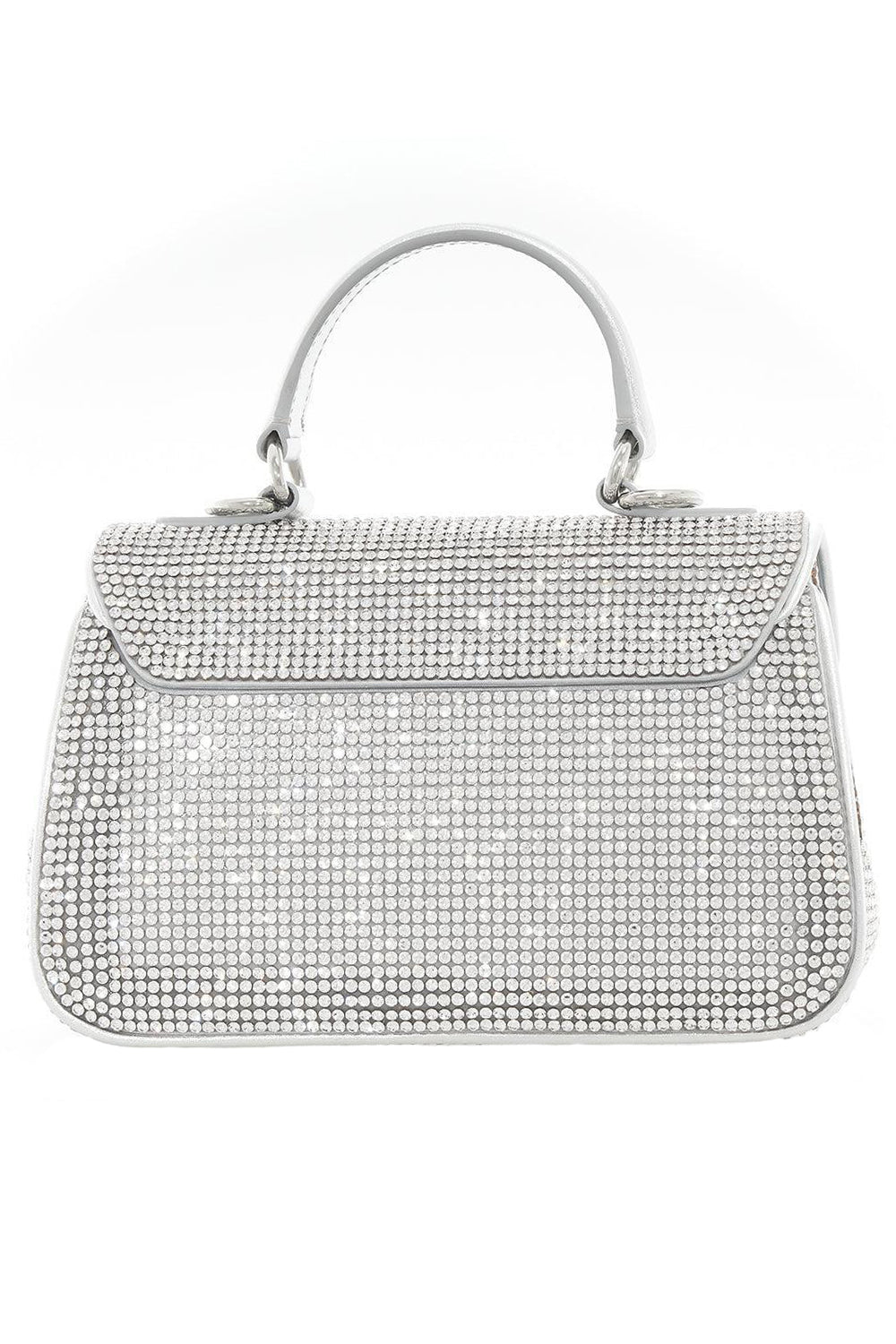 Bow Top Handle Fullbead Clutch-SILVER-HANDBAGTOP HANDLE-JUDITH LEIBER 