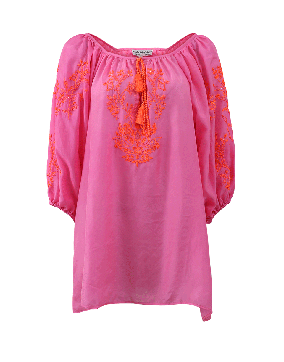 JULIET DUNN-Victorian Embroidered Boho Blouse-