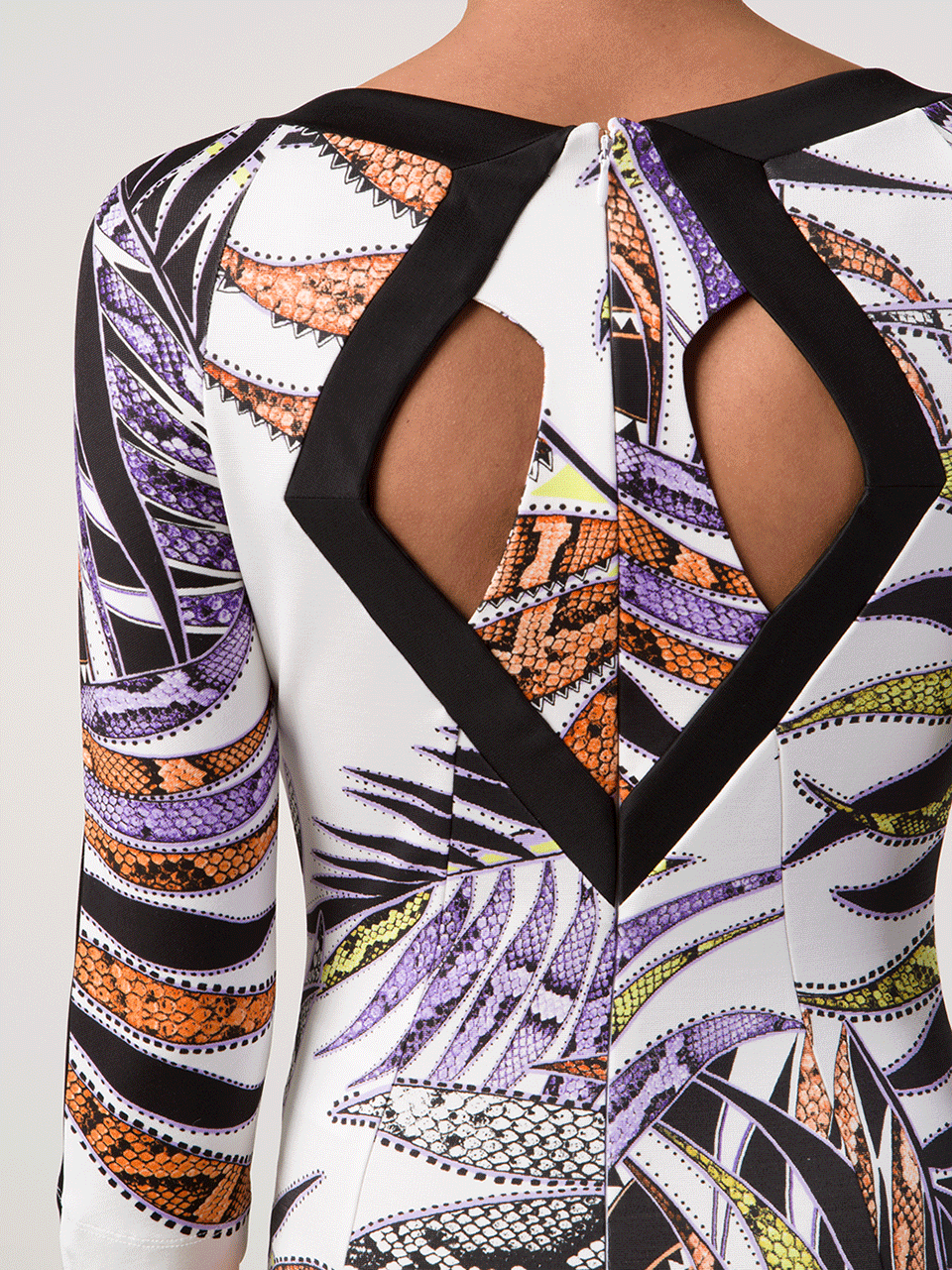 JUST CAVALLI-Back Cutout Print Dress-