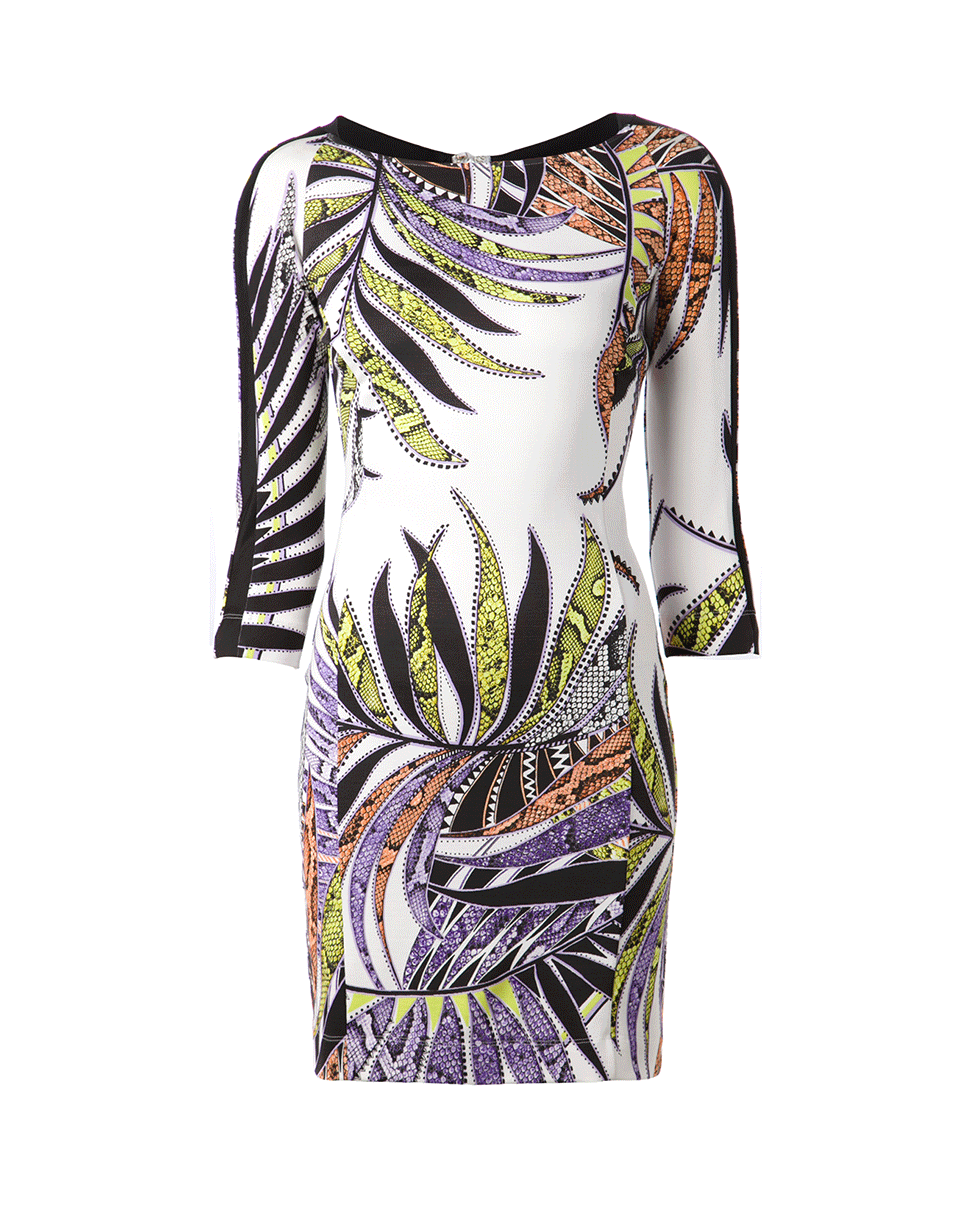 JUST CAVALLI-Back Cutout Print Dress-