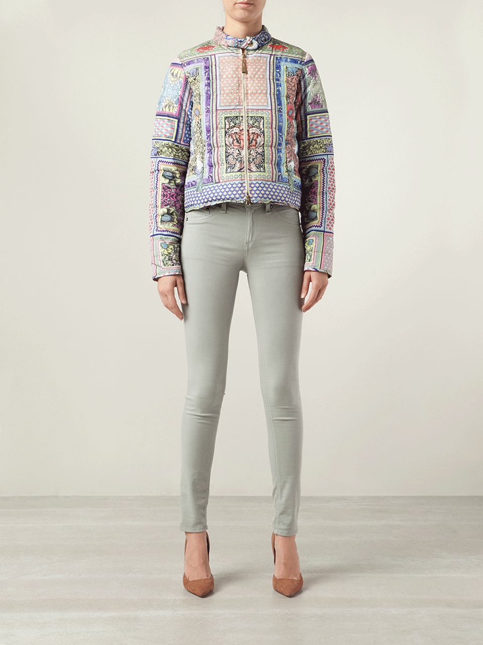 JUST CAVALLI-Long Sleeve Print Puff Jacket-