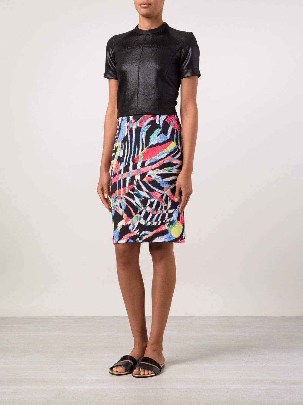 JUST CAVALLI-Printed Jersey Skirt-