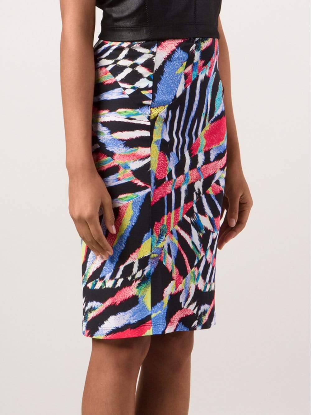 JUST CAVALLI-Printed Jersey Skirt-