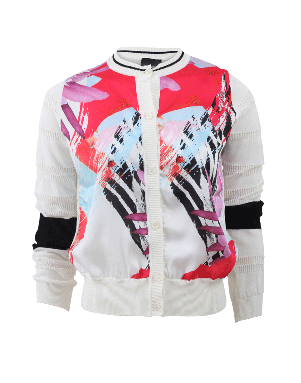 JUST CAVALLI-Front Print Cardigan-