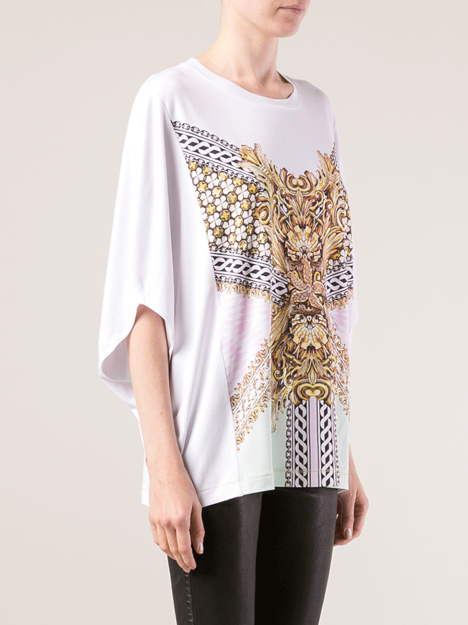 JUST CAVALLI-Dolman Sleeve Print T-Shirt-