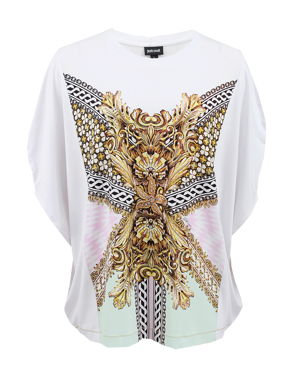 JUST CAVALLI-Dolman Sleeve Print T-Shirt-