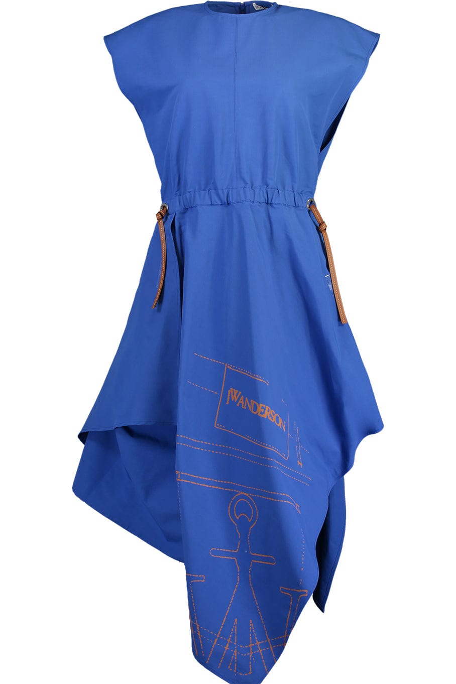 JW ANDERSON-Cap Sleeve Asymmetric Midi Dress-