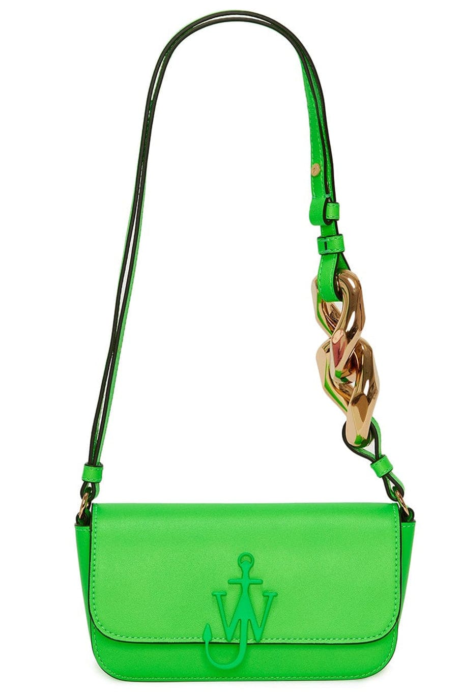 JW ANDERSON-Chain Baguette Anchor Bag - Neon Green-NEONGRN