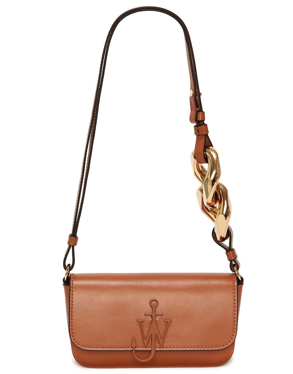 JW ANDERSON-Chain Baguette Anchor Bag - Pecan-PECAN