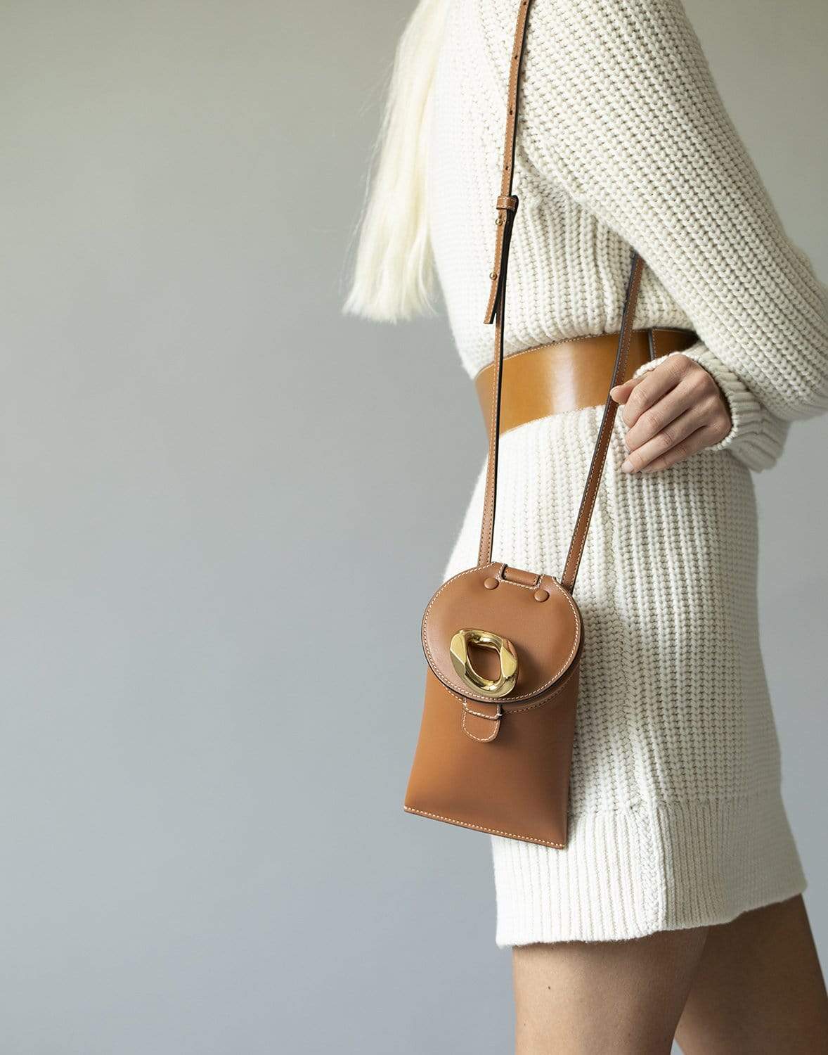 JW ANDERSON-Pecan Lid Pocket Bag-PECAN