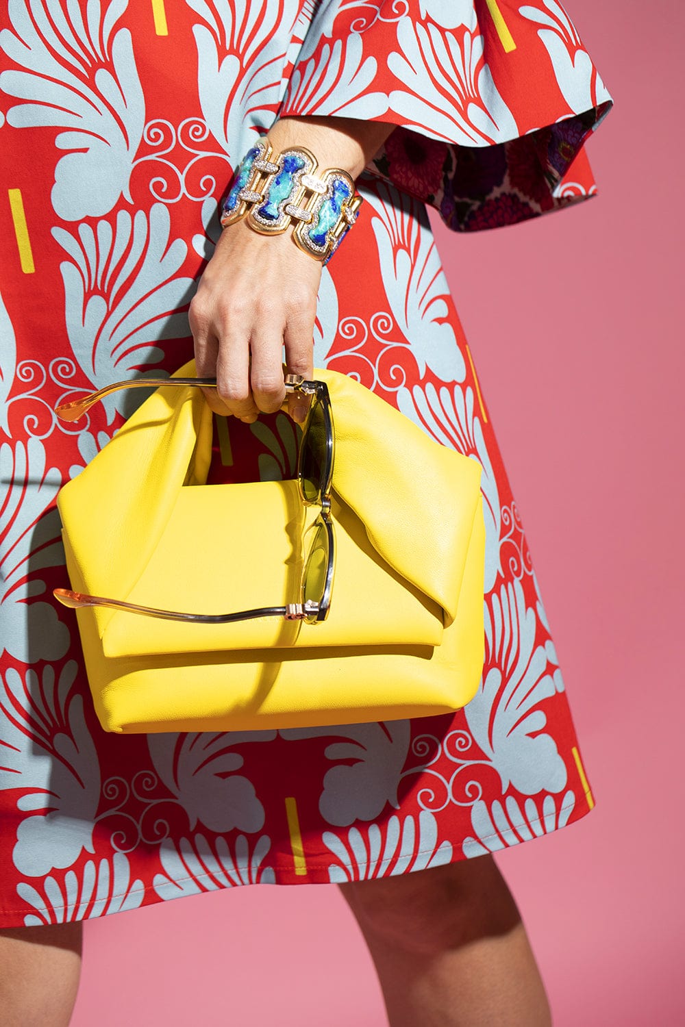 JW ANDERSON-Midi Twister Bag - Yellow-YELLOW