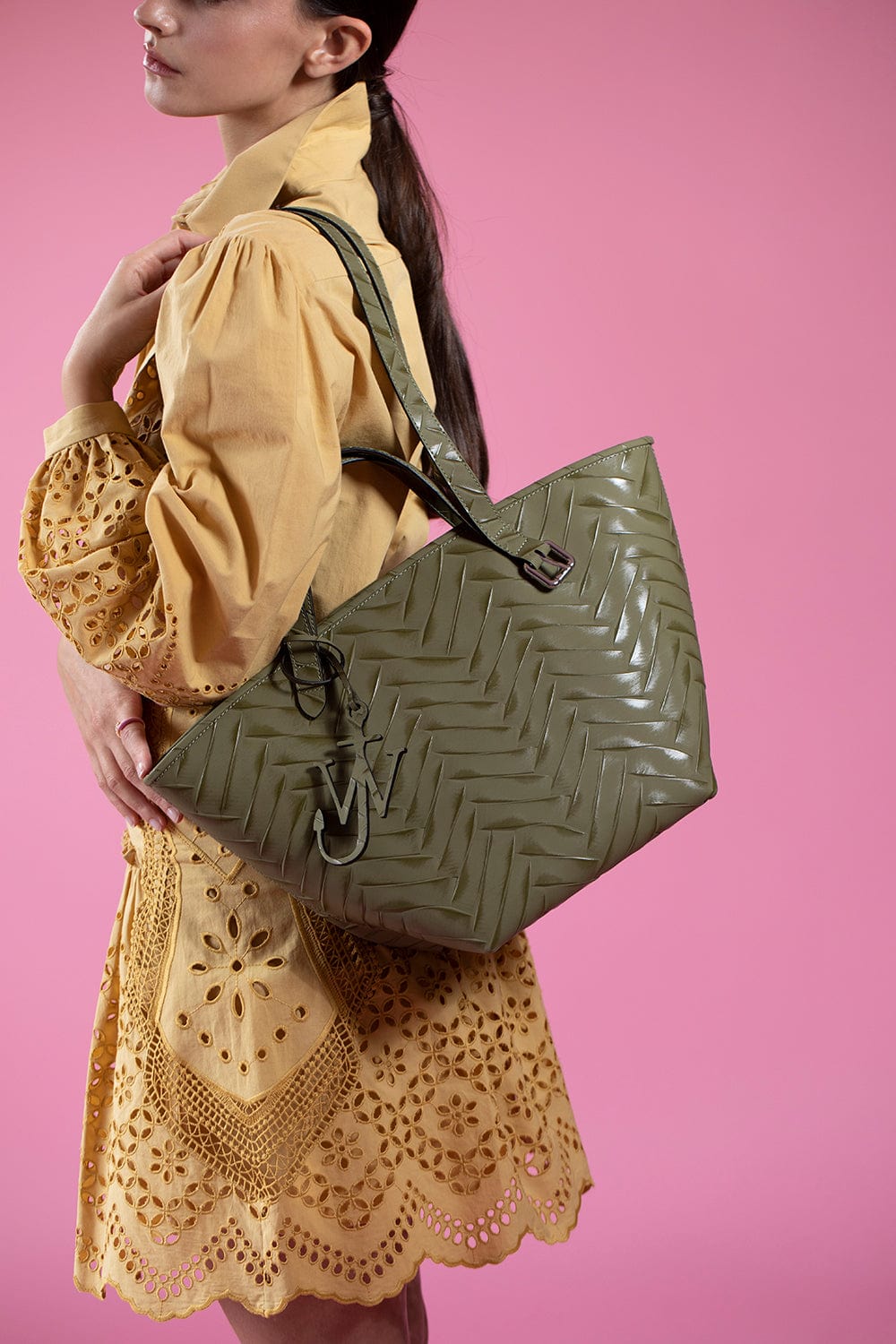 JW ANDERSON-Double Handle Belt Tote - Khaki-KHAKI