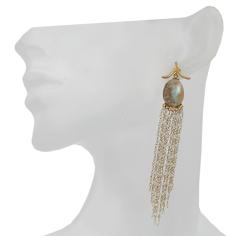 K. BRUNINI-Objects Organique Cascade Earrings-YELLOW GOLD