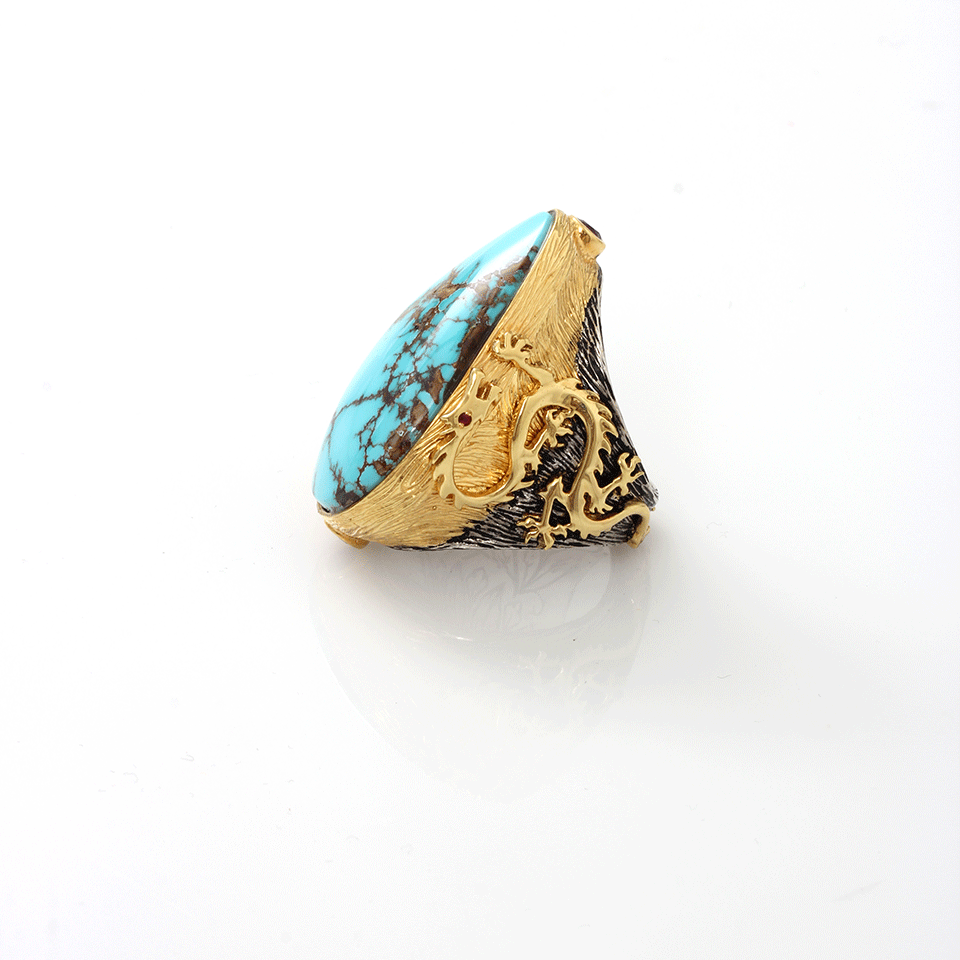 K. BRUNINI-Objects Organique Dragon Ring-YELLOW GOLD
