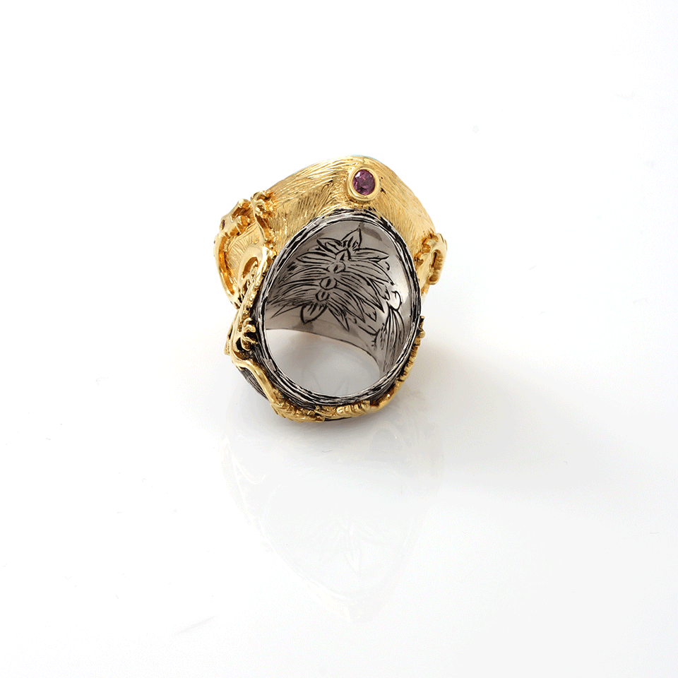 K. BRUNINI-Objects Organique Dragon Ring-YELLOW GOLD