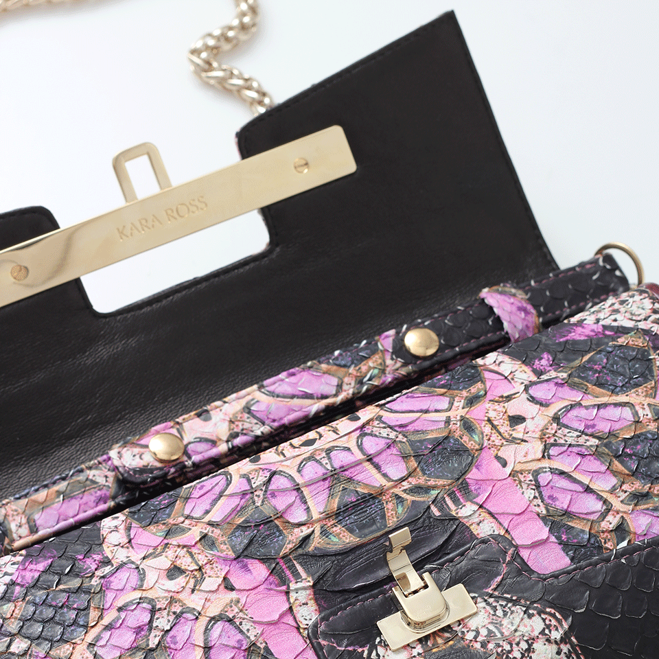 KARA ROSS-Lux Clutch-BURGUNDY