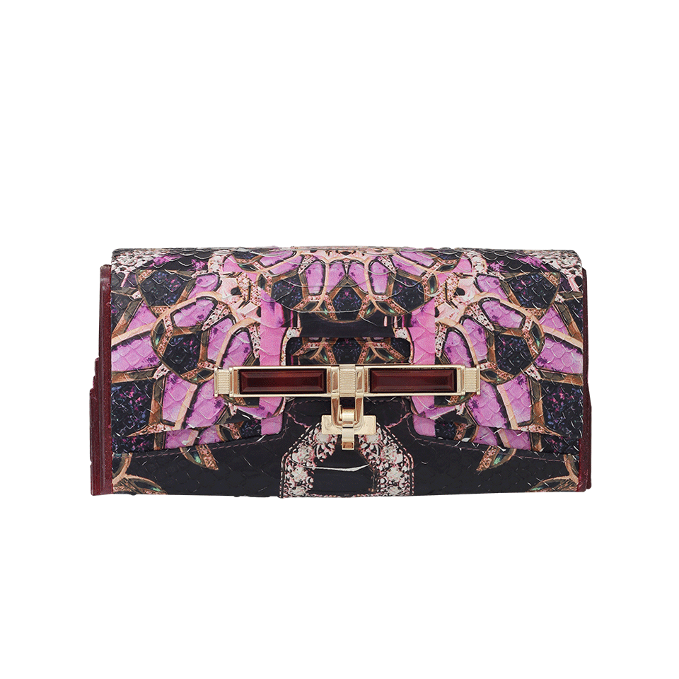 KARA ROSS-Lux Clutch-BURGUNDY