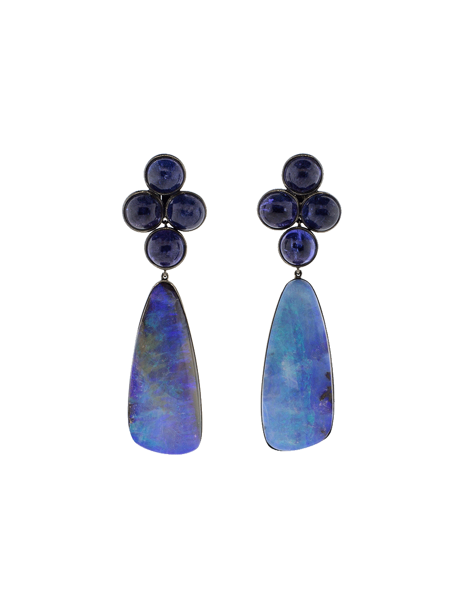 KATHERINE JETTER-Boulder Opal Tanzanite Earrings-BLACK GOLD