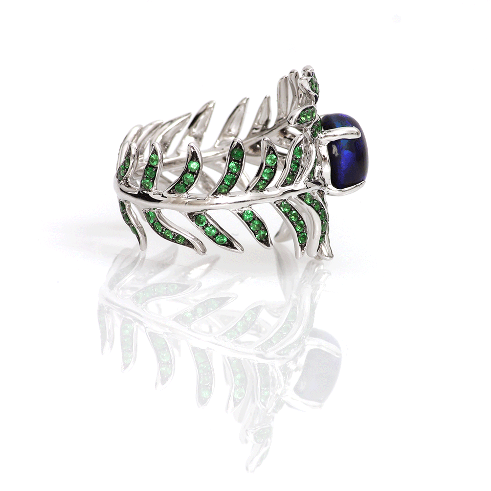 KATHERINE JETTER-Opal Double Fern Ring-WHITE GOLD