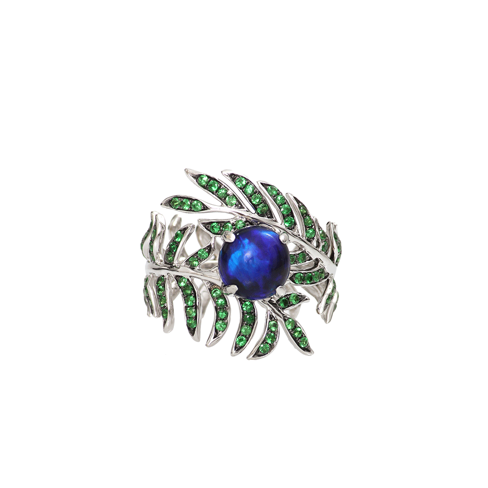 KATHERINE JETTER-Opal Double Fern Ring-WHITE GOLD