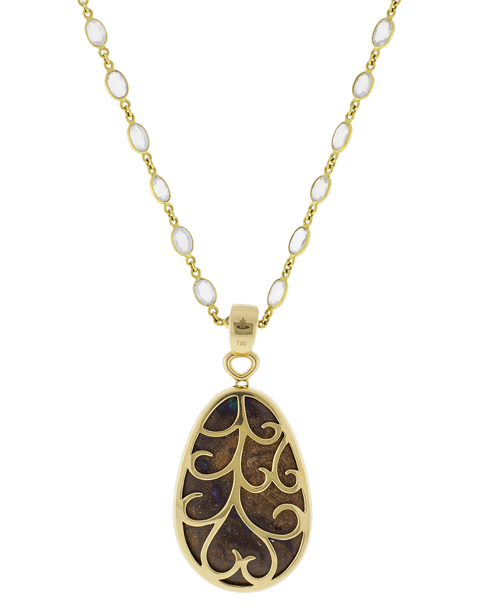 KATHERINE JETTER-Azur Necklace With Boulder Opal Pendant-YELLOW GOLD