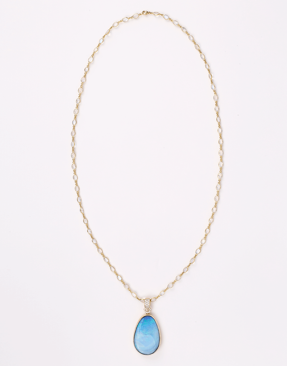 KATHERINE JETTER-Azur Necklace With Boulder Opal Pendant-YELLOW GOLD