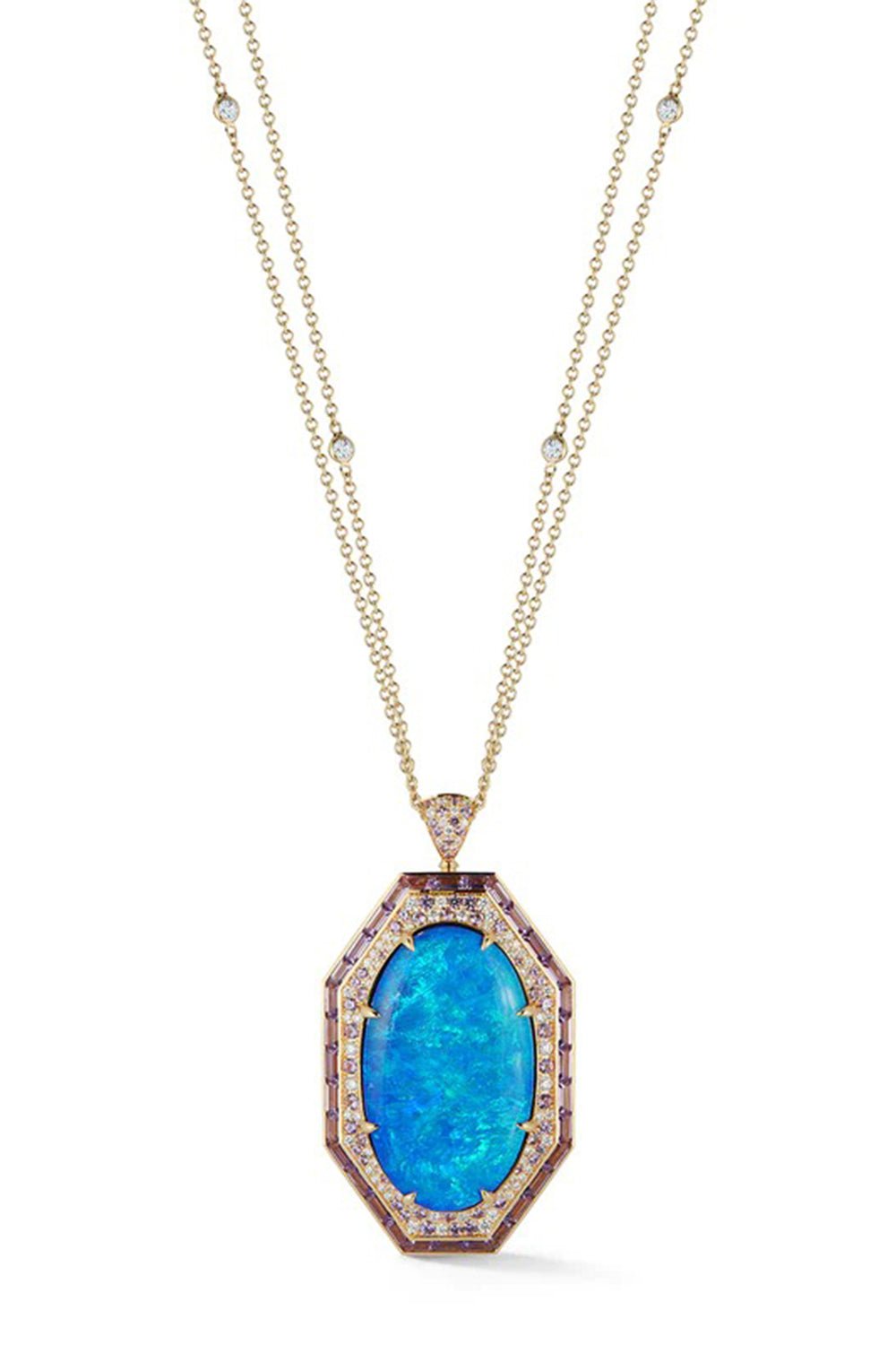 KATHERINE JETTER-Opal and Purple Sapphire Necklace-YELLOW GOLD