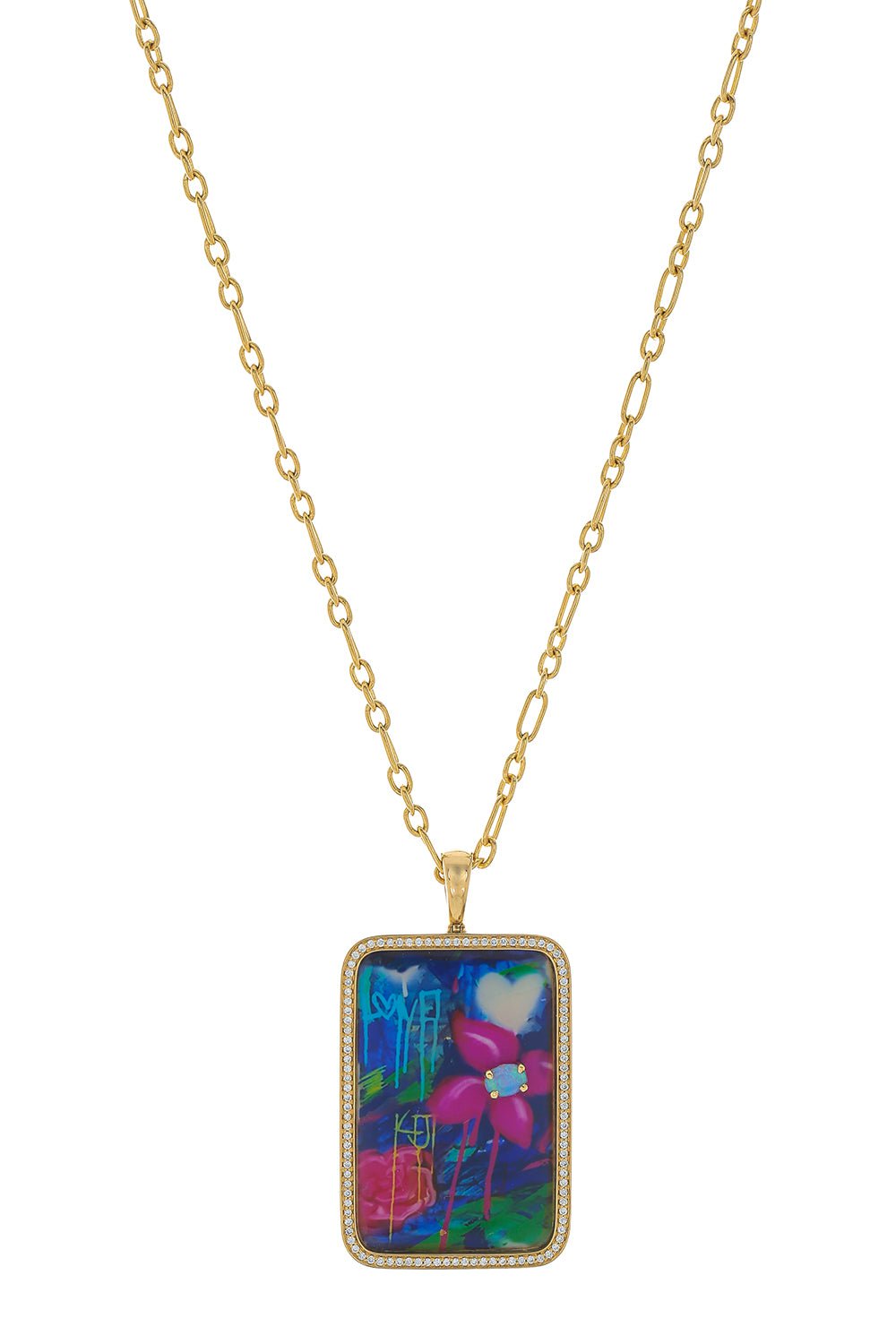 KATHERINE JETTER-Dog Tag Necklace-YELLOW GOLD