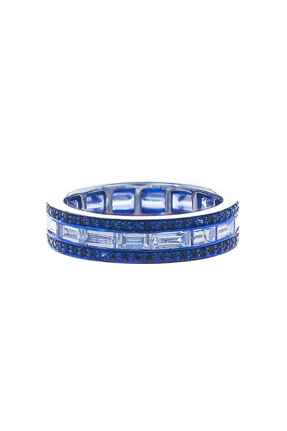 KATHERINE JETTER-Diamond Blue Sapphire Origami Ring-WHITE GOLD