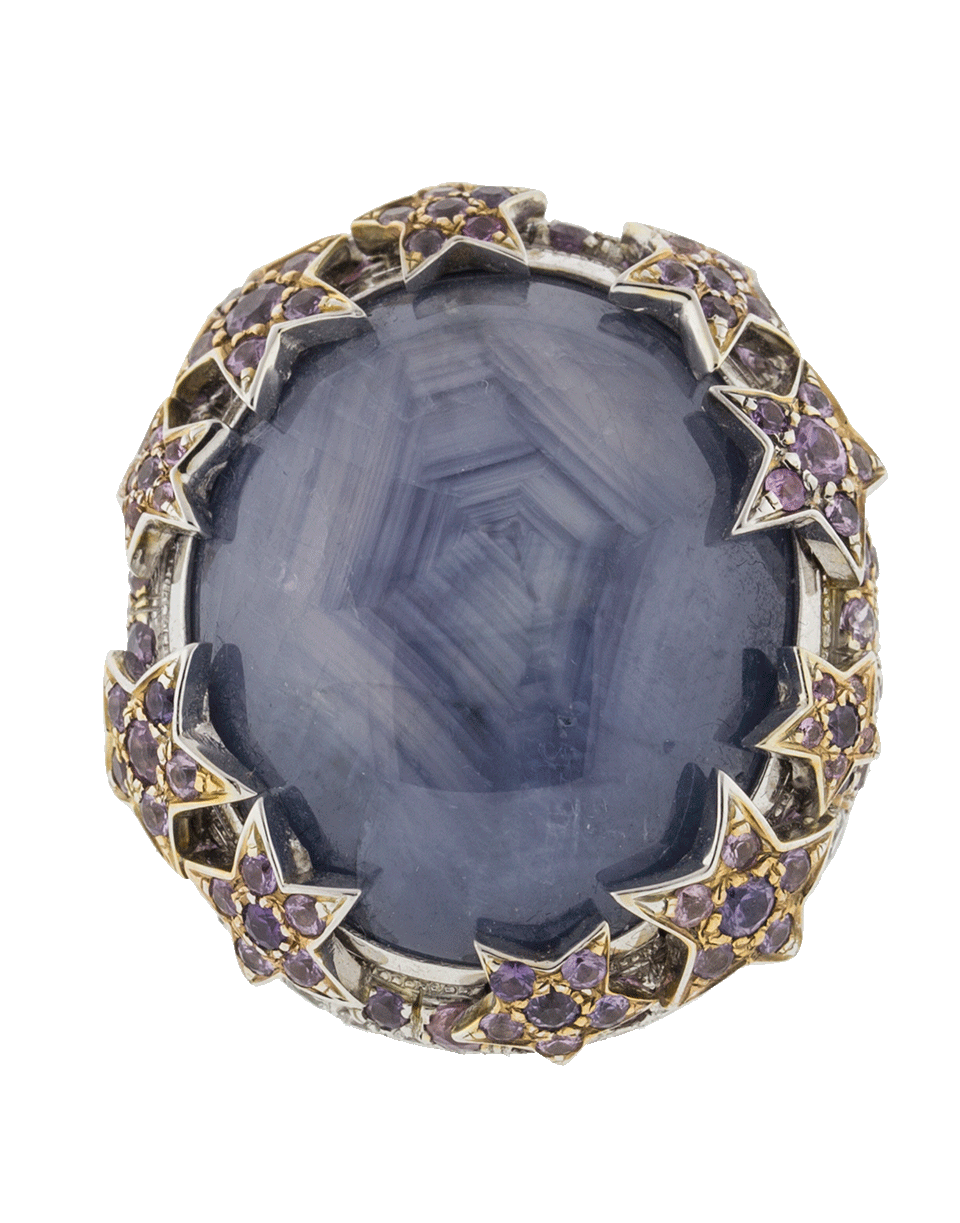 KATHERINE JETTER-Blue Grey Star Sapphire Ring-WHITE GOLD