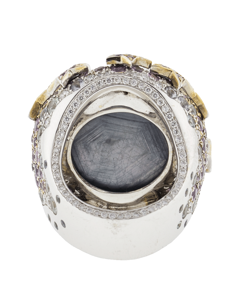 KATHERINE JETTER-Blue Grey Star Sapphire Ring-WHITE GOLD