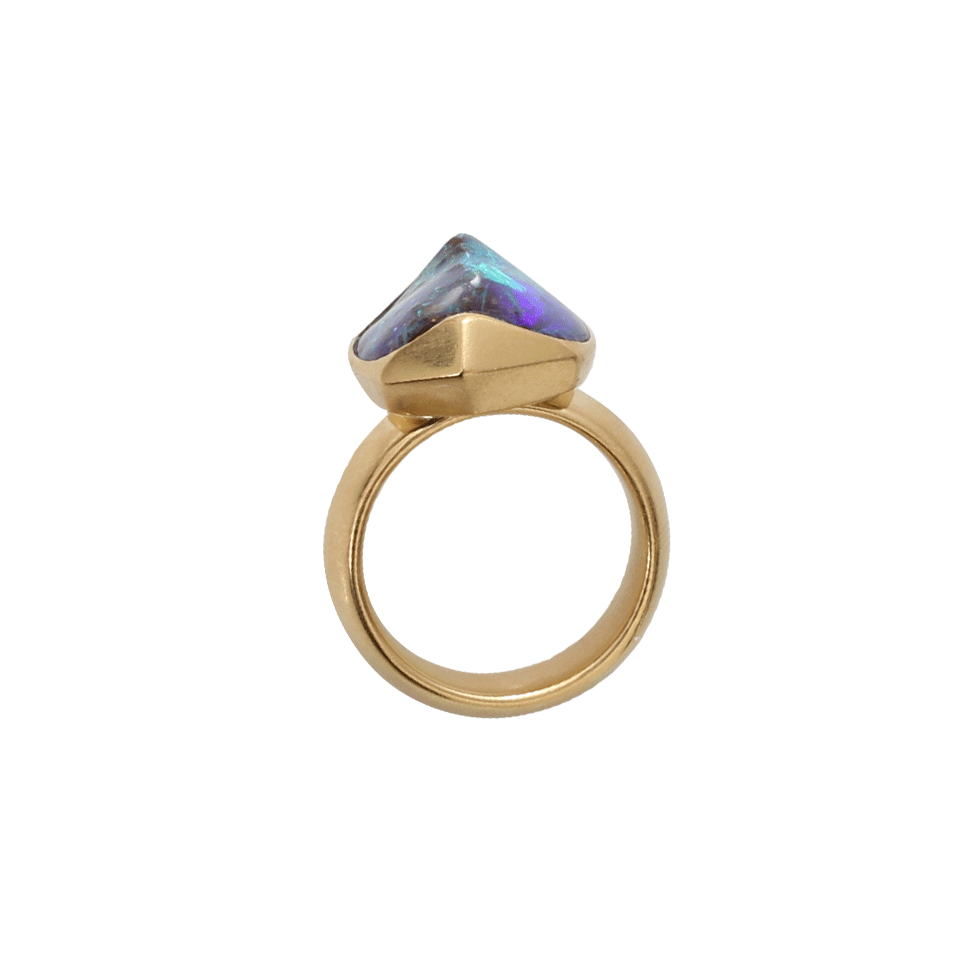 KATHERINE JETTER-Pyramid Stacked Boulder Opal Ring-YELLOW GOLD