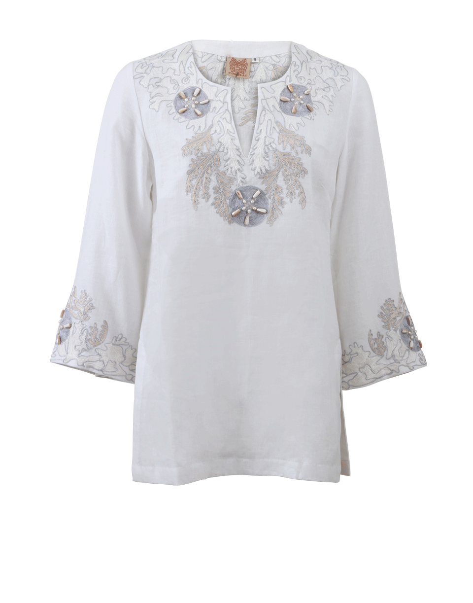 KATHY COMELLI-Sand Dollar Embroidered Tunic-