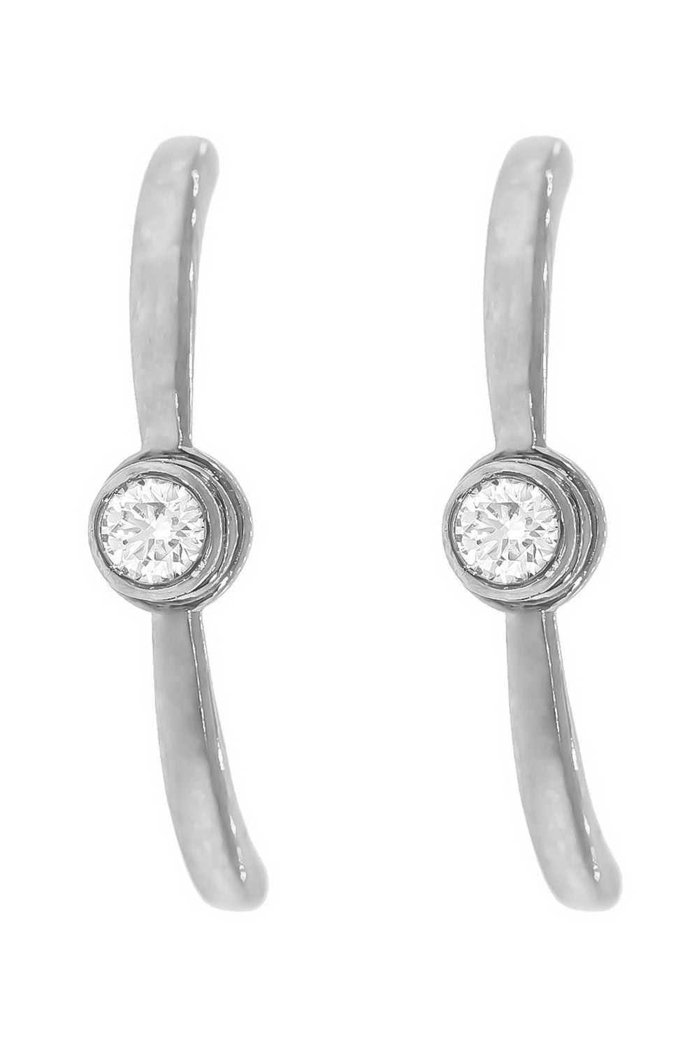 KATKIM-White Gold Eternal Diamond Earrings-WHITE GOLD
