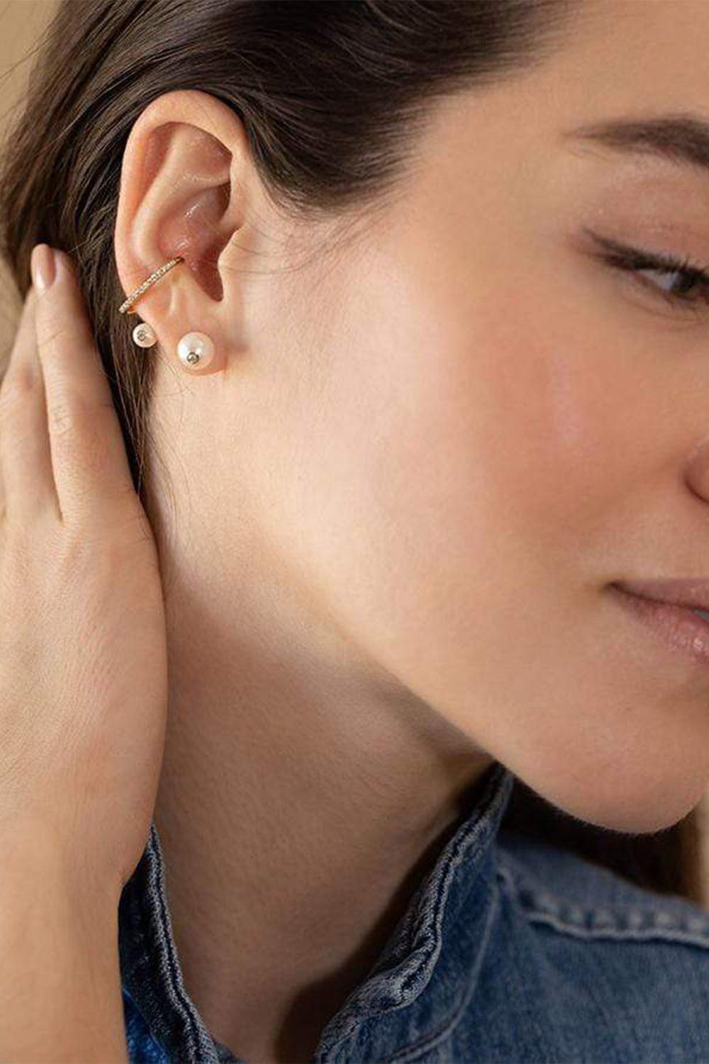 KATKIM-Yellow Gold Grande Pearl Oasis Earring-YELLOW GOLD