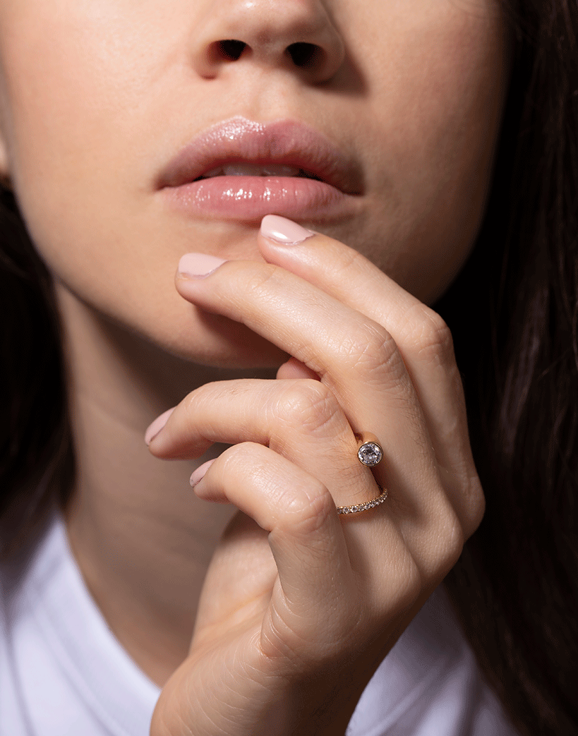 KATKIM-Grande Crescendo Diamond Flare Ring-YELLOW GOLD