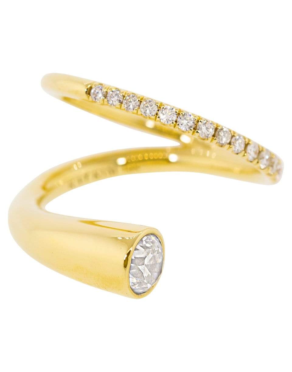 KATKIM-Grande Crescendo Diamond Flare Ring-YELLOW GOLD