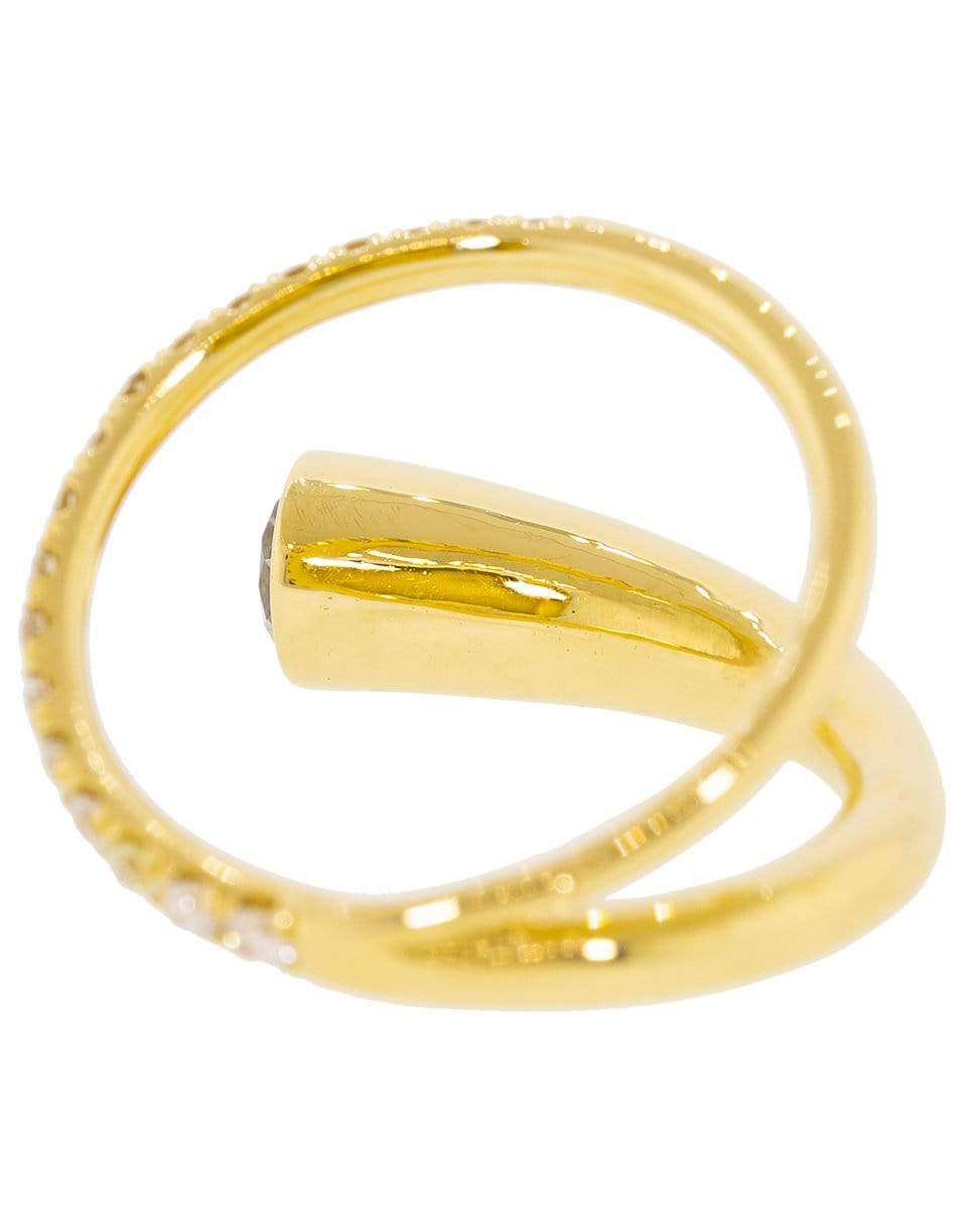 KATKIM-Grande Crescendo Diamond Flare Ring-YELLOW GOLD