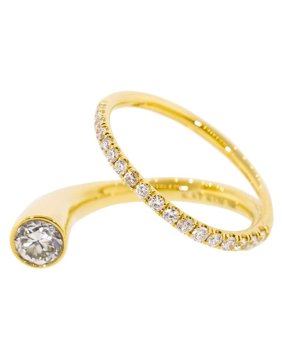 KATKIM-Grande Crescendo Diamond Flare Ring-YELLOW GOLD