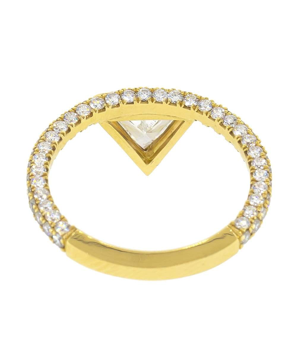 KATKIM-Floating Trillion Diamond Ring-YELLOW GOLD