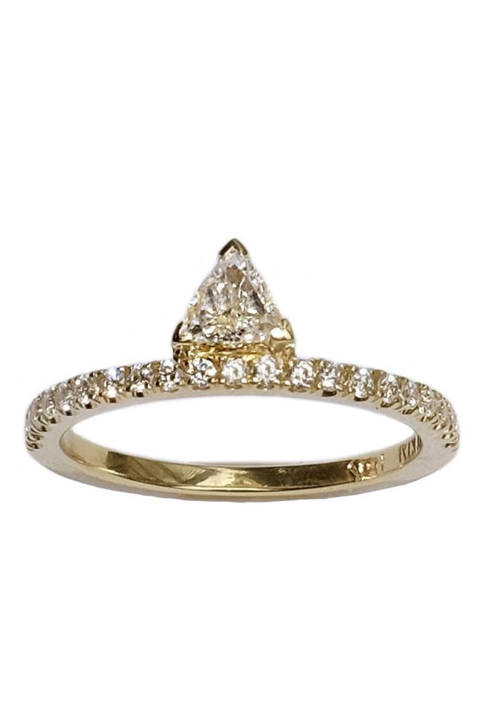KATKIM-Trillion Peak Pave Diamond Ring-YELLOW GOLD