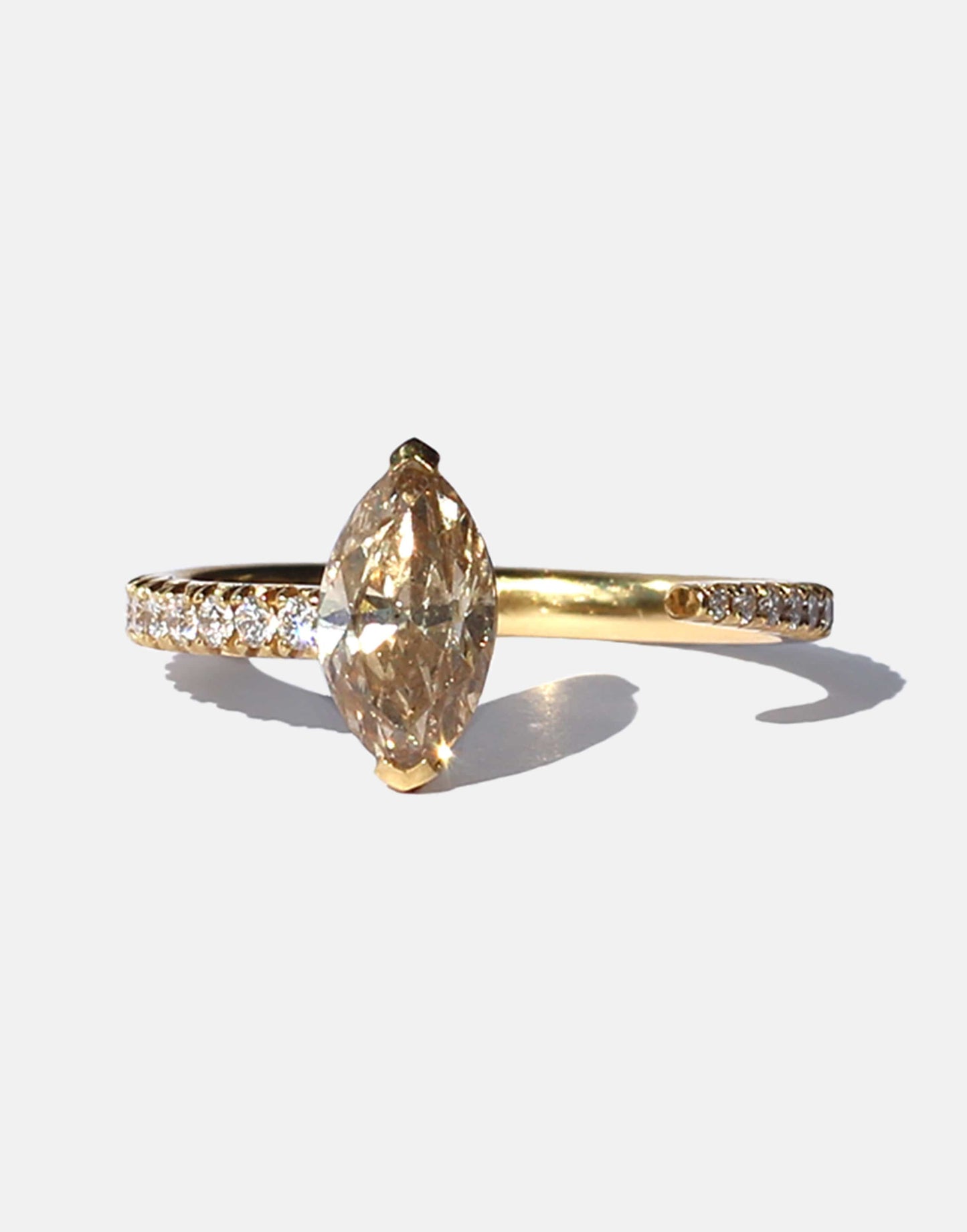 KATKIM-Champagne Marquise Crescendo Pavé Ring-YELLOW GOLD