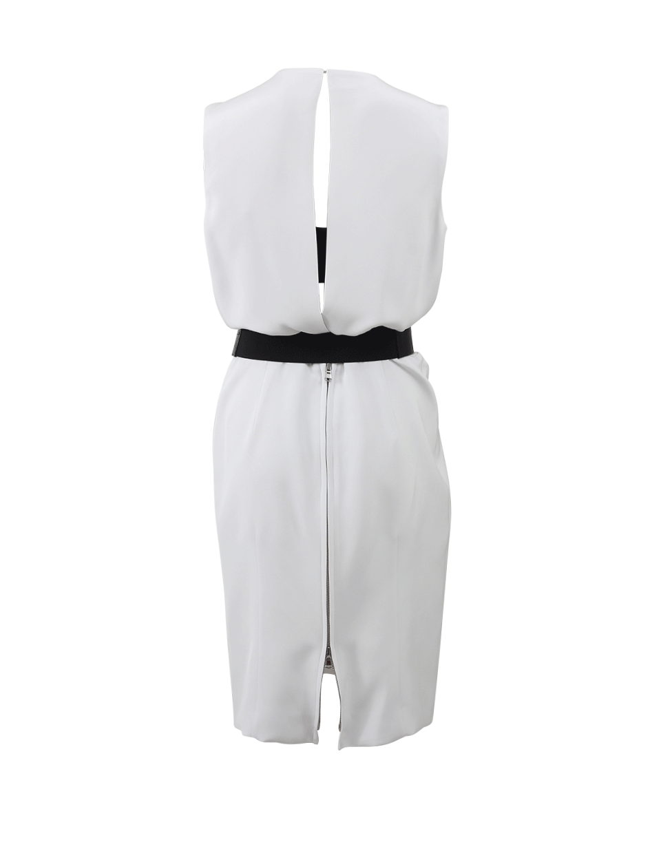 KAUFMAN FRANCO-Drape Dress With Leather Bralet-