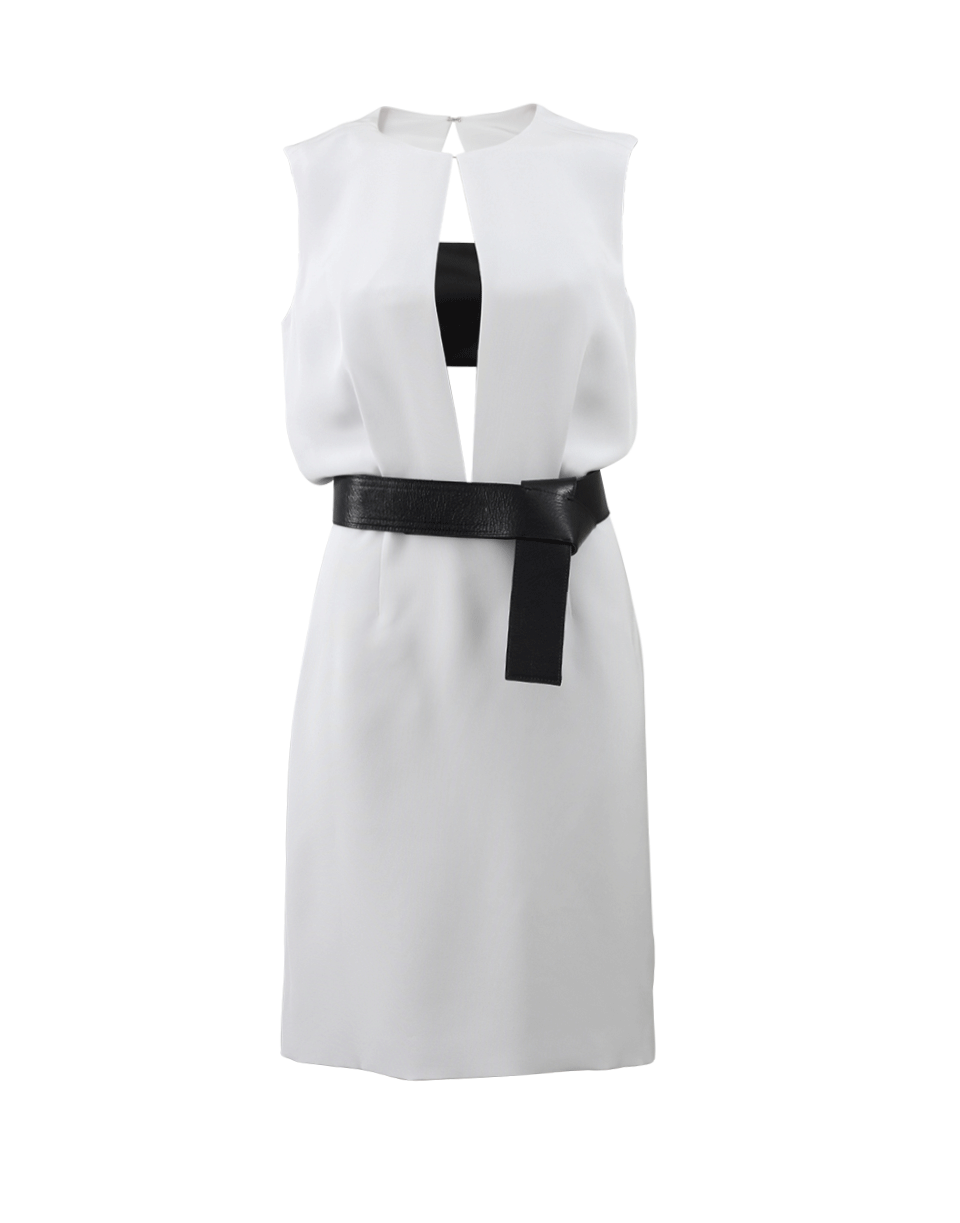 KAUFMAN FRANCO-Drape Dress With Leather Bralet-